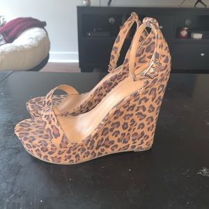 Leopard print wedges